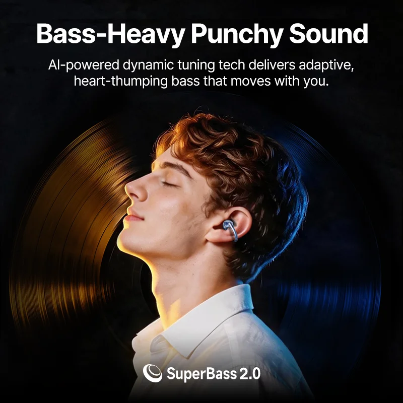 Clip-On Open-Ear-Ohrhörer mit Super-Bass 4
