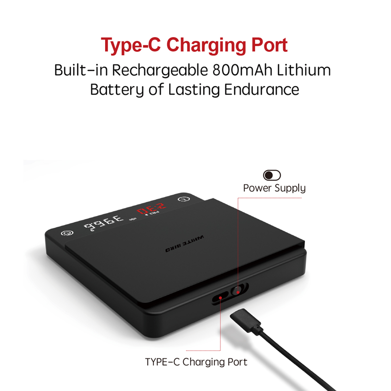 USB-C Digitale Kaffeewaage Mini Schwarz 3