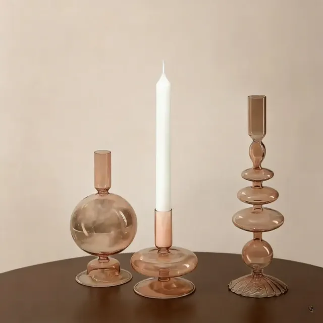 Glas-Kerzenhalter Set 3