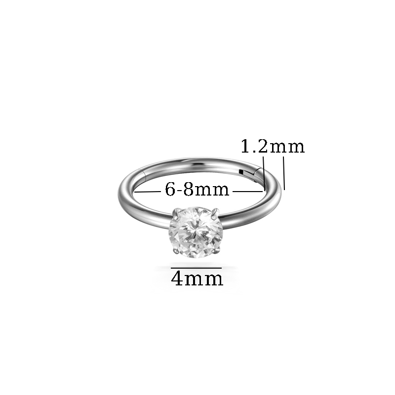 Edelstahl-Tragus-Ohrstecker mit Zirkonia 4