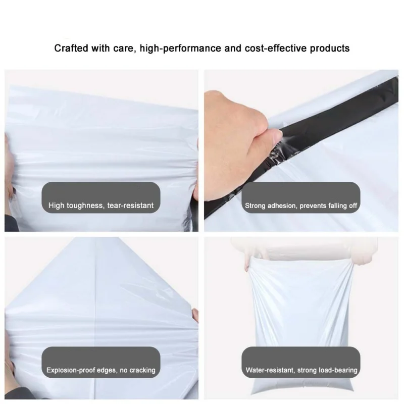 Selbstklebende Versandtaschen aus Kunststoff, grau-weiß 4