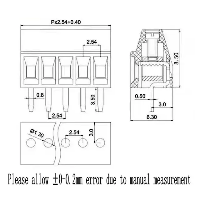 Mini-PCB-Schraubklemmenblock 2,54 mm Set 4