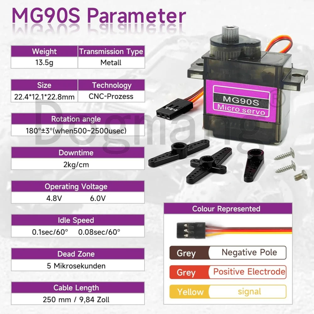 9g Metallgetriebe-Mikroservo für Arduino 4
