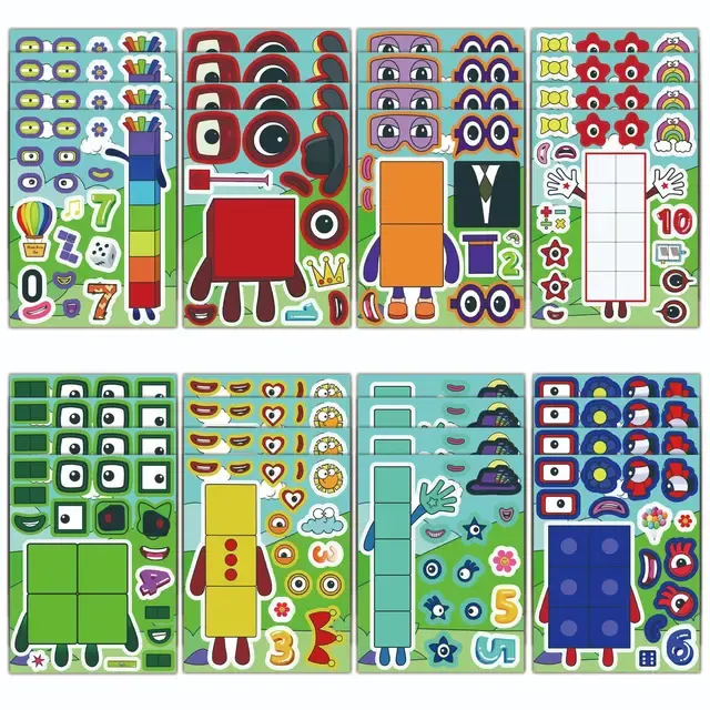 Niedliche Puzzle-Gesichtsaufkleber für Kinder 2