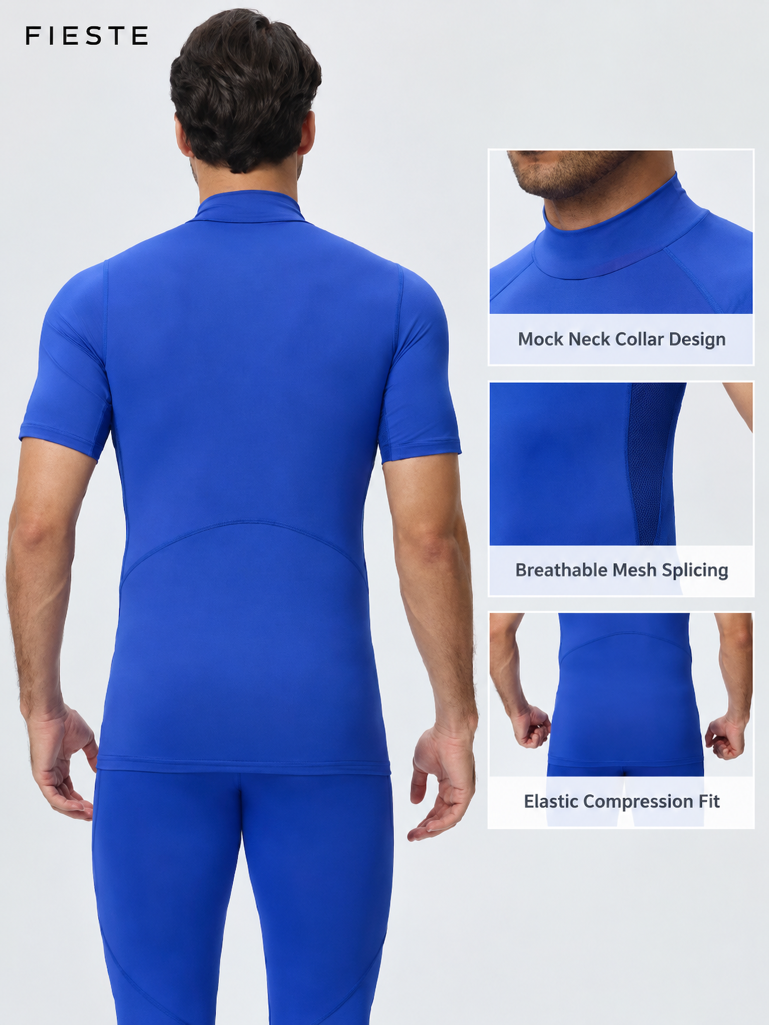 Herren Kurzarm Schnelltrocknend Gym Athletik-Shirt 3