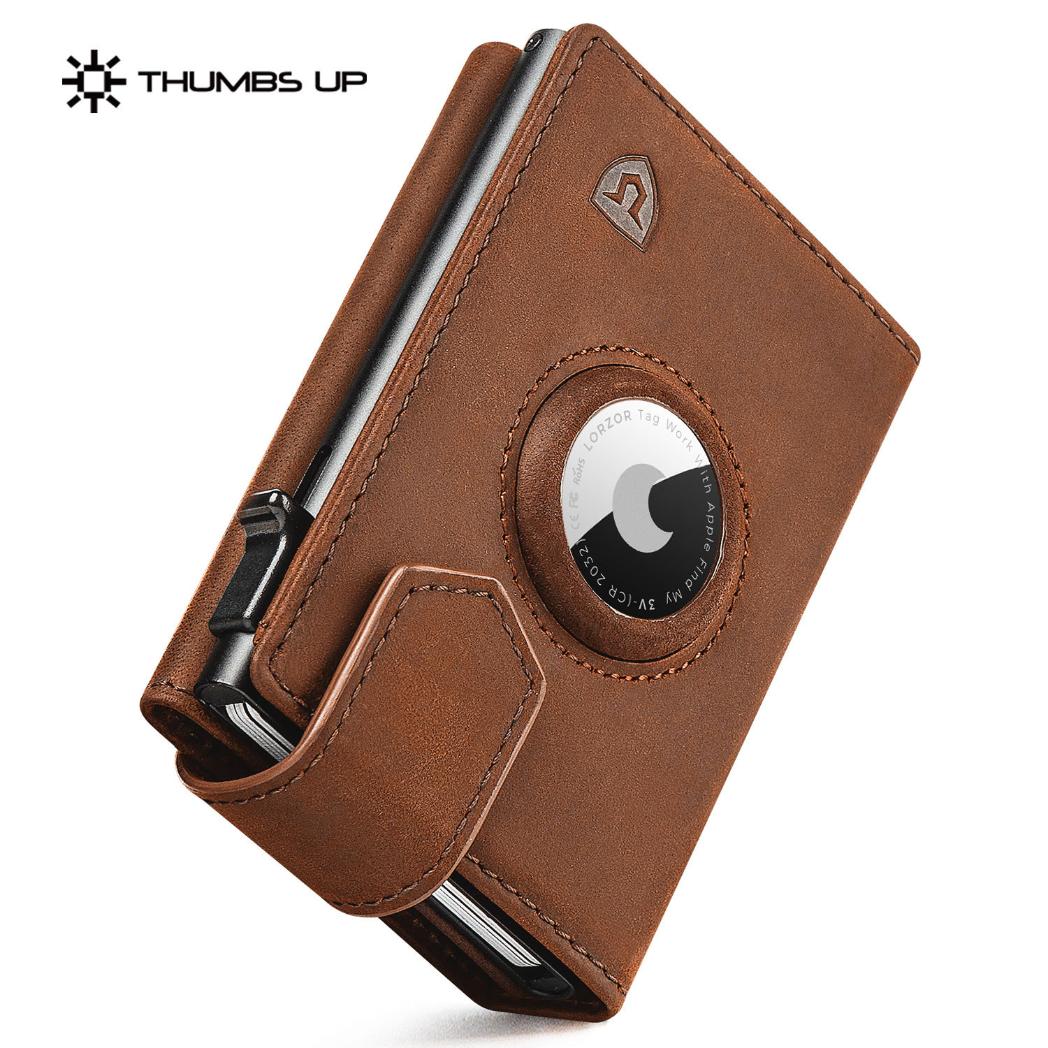 RFID Kartenetui aus Leder mit Pop-up