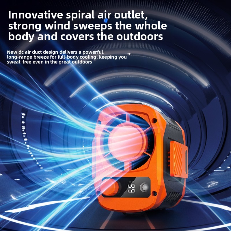 Tragbarer Clip-Ventilator mit LED-Display 6000mAh 3