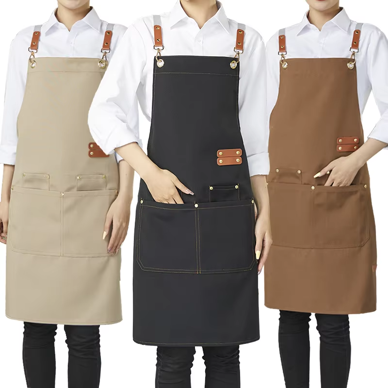 Lange Unisex-Bistroschürze für Küche und Café