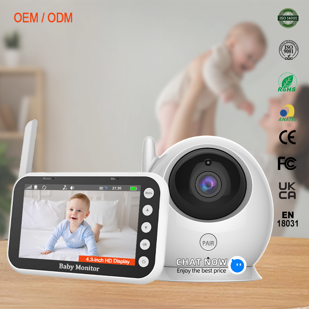 Smartes Babyphone mit Kamera 4,3 Zoll Nachtsicht