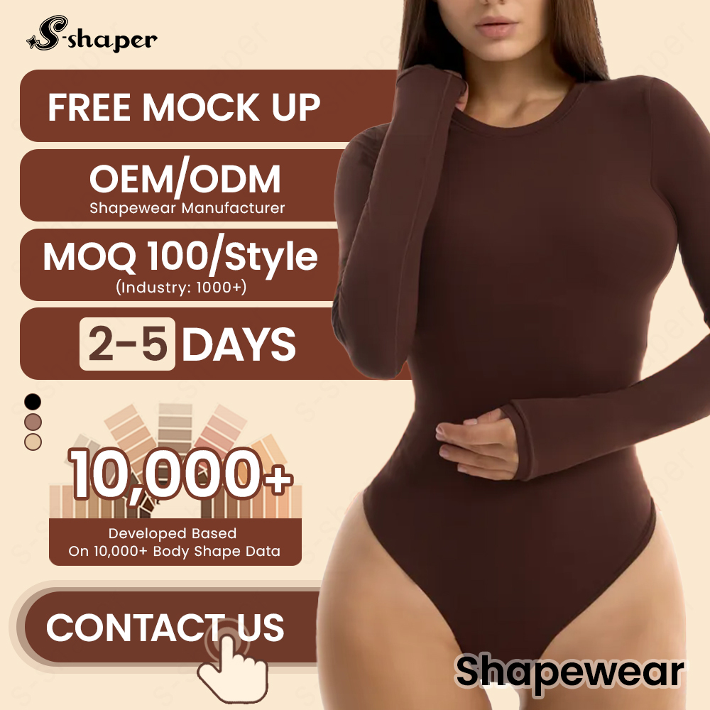 Langarm-Shapewear-Body mit Figurformung