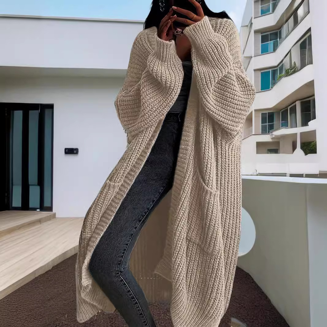 Langer Strickpullover