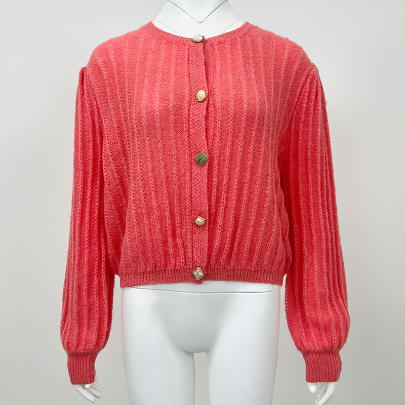 Damen Mohair-Strickjacke im Y2K-Stil 2