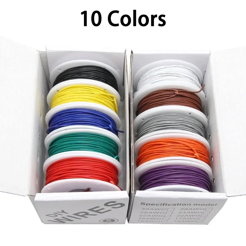 Mehrfarbiges UL1007-Kupferlitzenkabel, 16–30 AWG Kit 4