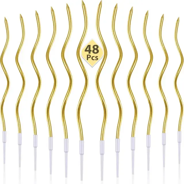 Dünne Spiral-Tortenkerzen 48er-Pack 2
