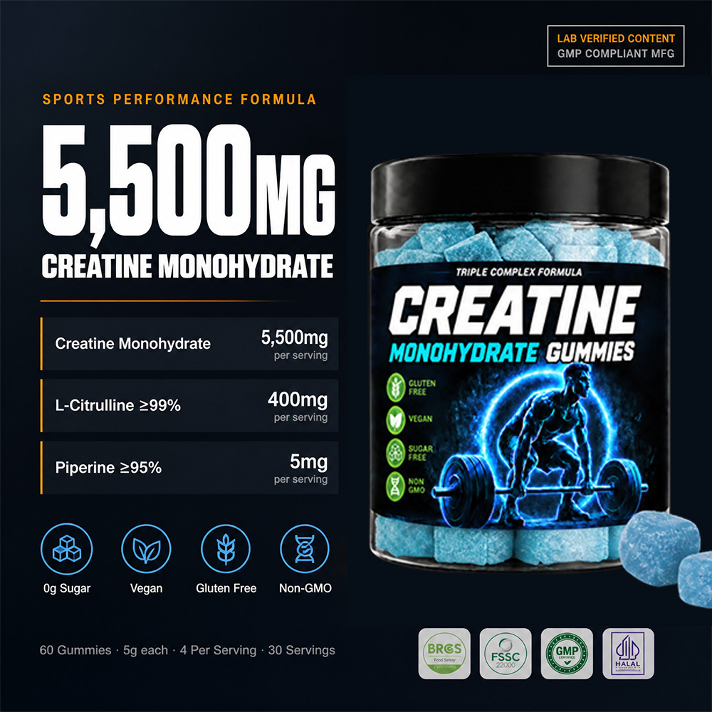 Glutenfreie Kreatin-Gummis mit ATP 3
