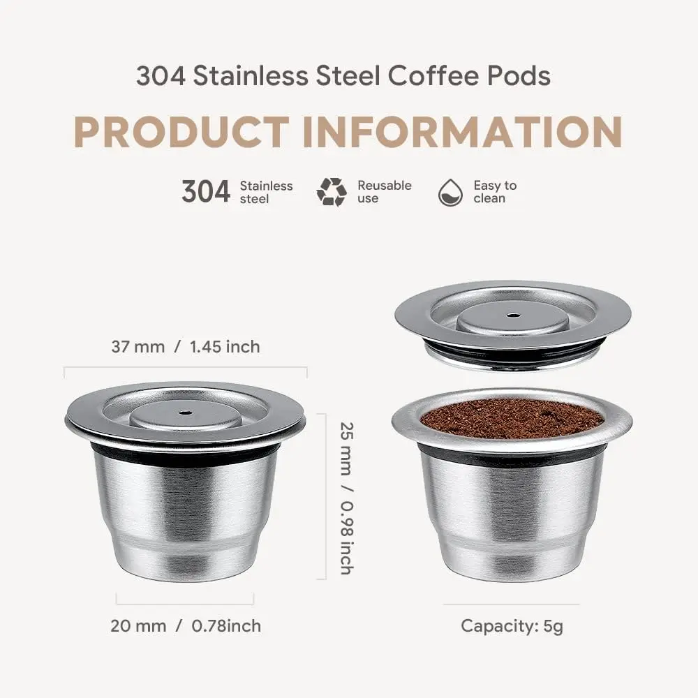 Edelstahl-Kaffeekapsel für Nespresso 2