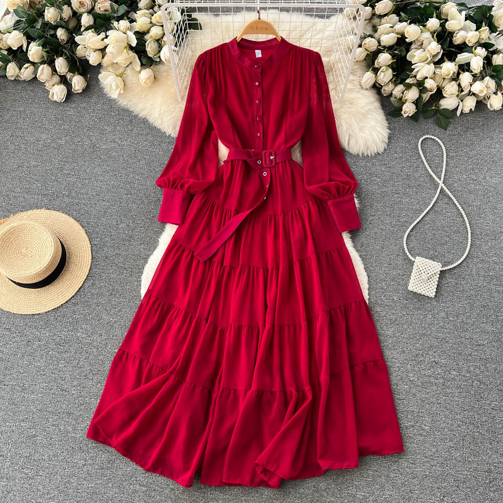 Bodenlanges Strand-Maxikleid V-Ausschnitt Chiffon 3