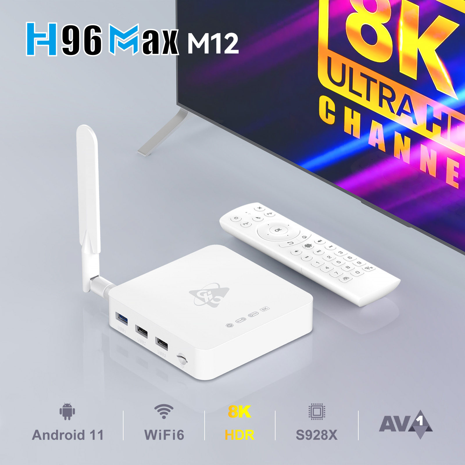 8K Android Smart TV Box mit Sprachfernbedienung 2