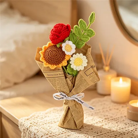 Strickblumenstrauß