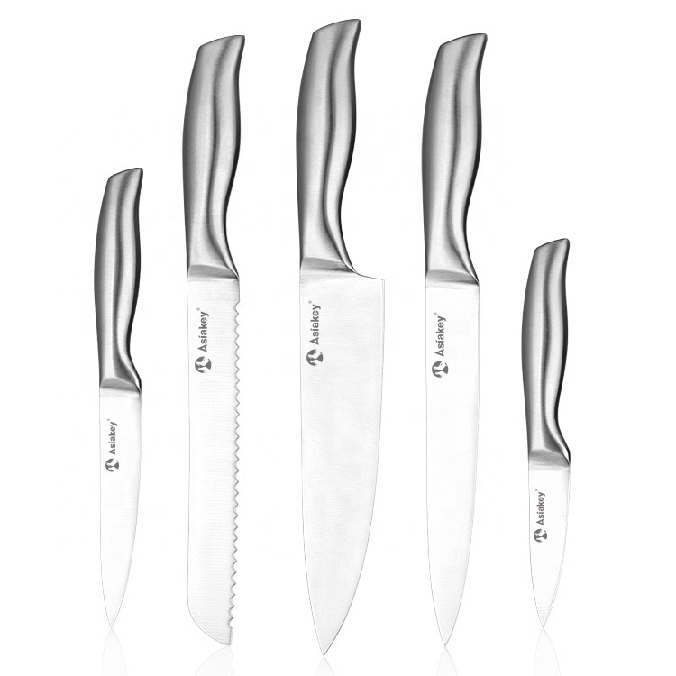 Edelstahl Küchenmesser Set mit Holzblock 4