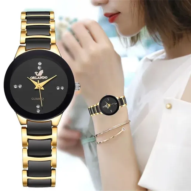 Strass-Damenuhr mit Edelstahlband 2