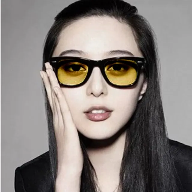 Quadratische Nachtsichtbrille mit gelben Gläsern 4