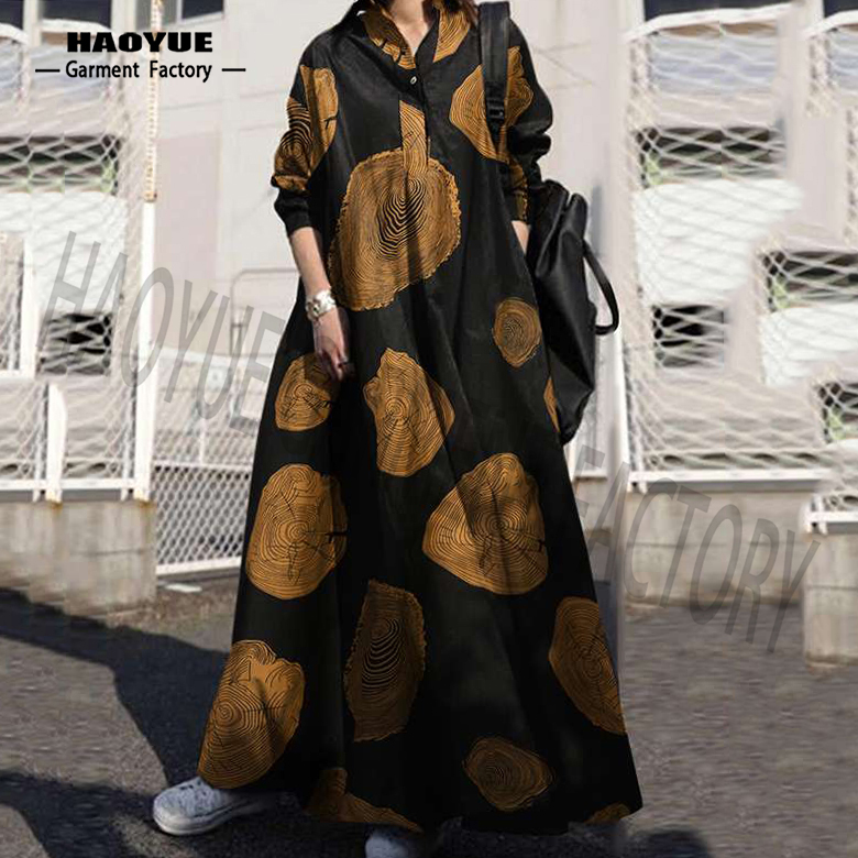 Vintage A-Linien-Maxikleid aus Baumwoll-Leinen 2