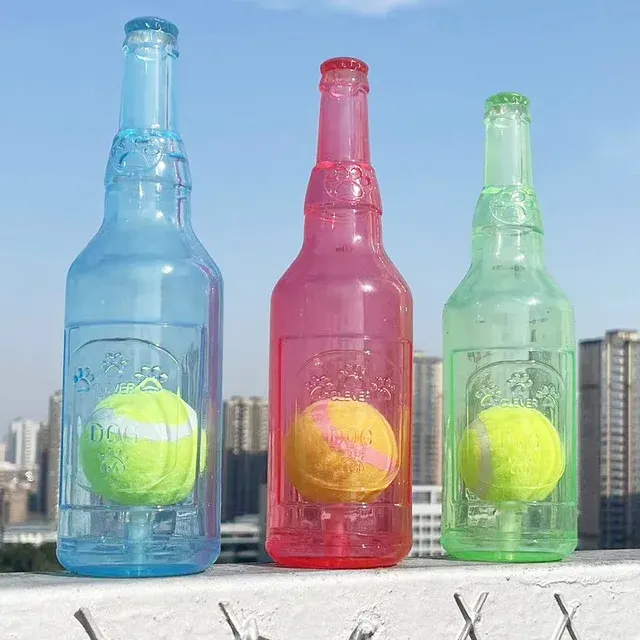 TPR-Bierflaschen-Kauspielzeug mit Tennisball 3