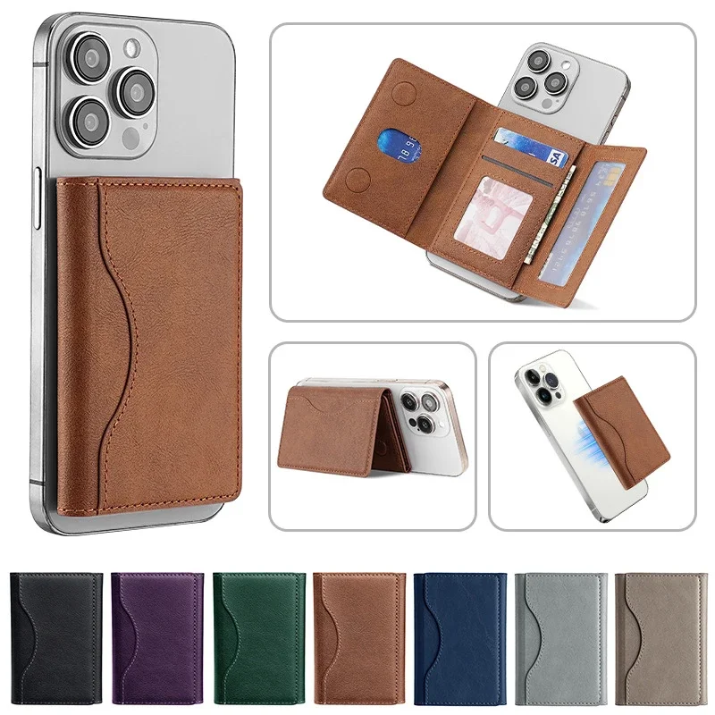 Magnetische PU-Leder-Kartenhülle für MagSafe-Handy 2