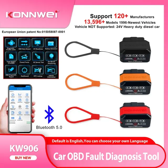 OBD2 Diagnosegerät Bluetooth 5.0 ELM327 Auto-Scanner 1
