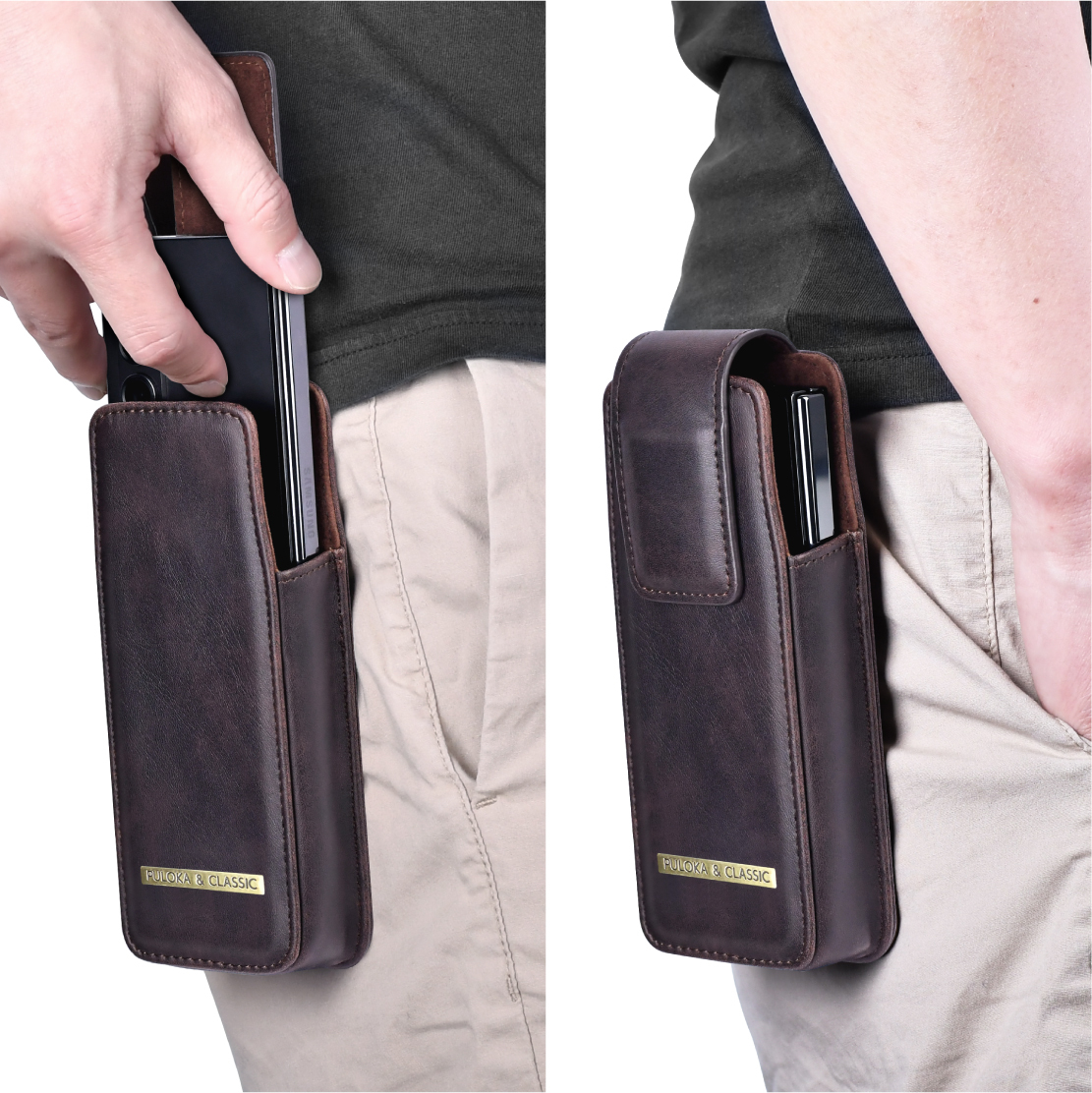 Herren-Ledertasche mit Metallhaken, faltbar 4