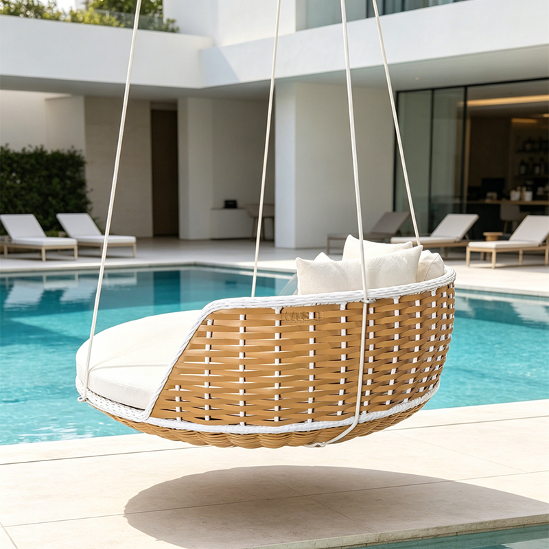 Rattan Hängebett mit Seil 3