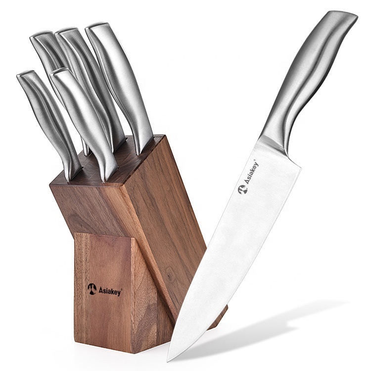 Edelstahl Küchenmesser Set mit Holzblock