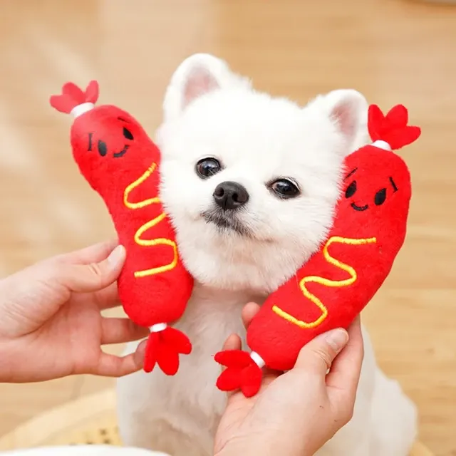 Plüsch-Hot-Dog-Hundespielzeug 3