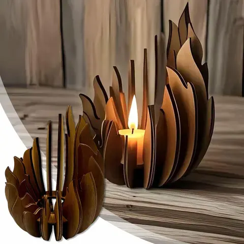 Holz-Kerzenhalter