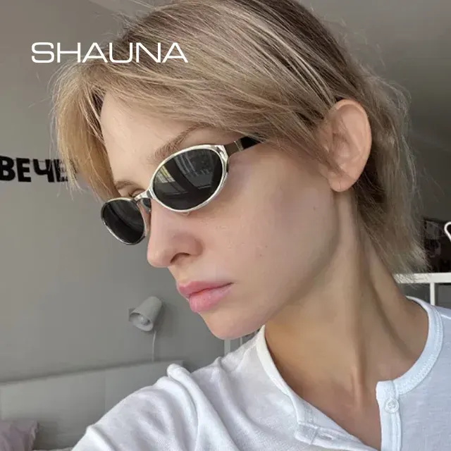 Ovale Champagner-Sonnenbrille aus Metall 3