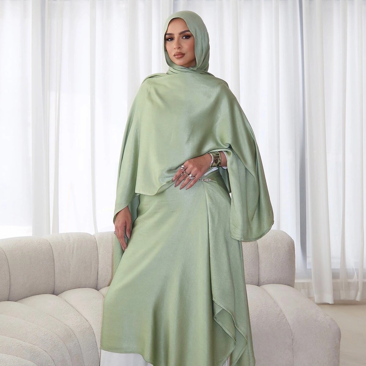 Atmungsaktives Hijab aus Seide-Viskose 3