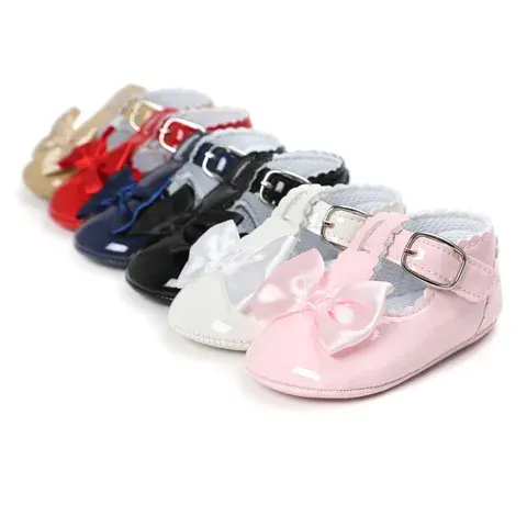 Weiche Lauflernschuhe für Mädchen mit Schleife