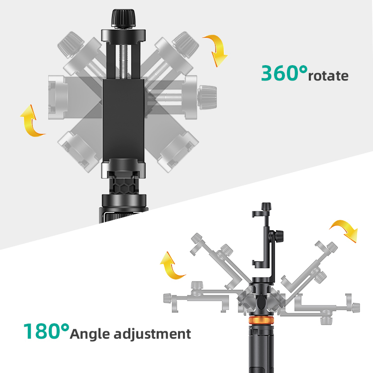 Wasserdichter Aluminium-Selfiestick-Stativ mit Ringlicht 4