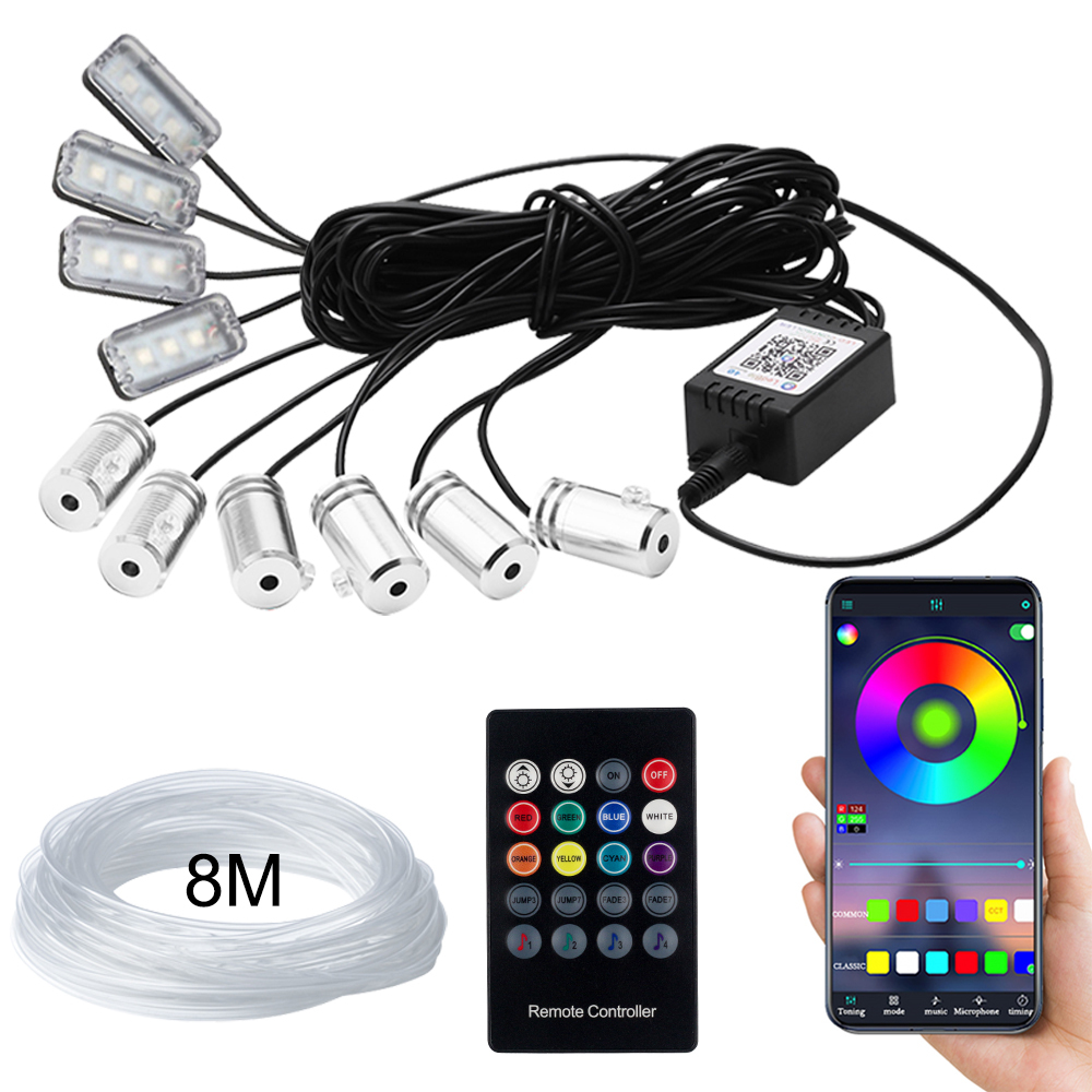 12V RGB Glasfaser-LED-Streifen für Autoinnenraum