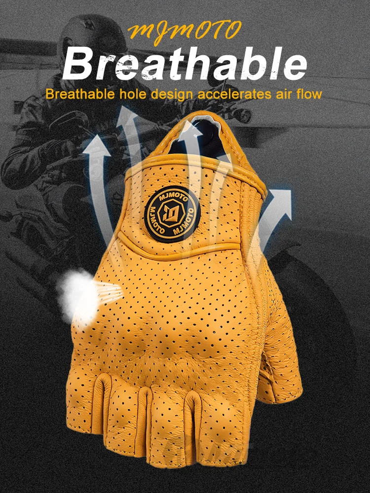 Leder-Motorradhandschuhe 4