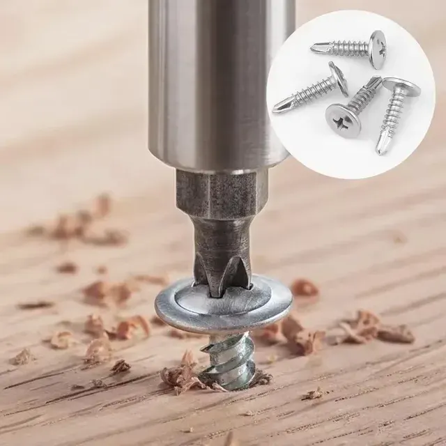 Selbstbohrende Edelstahlschraube M4,2 mit Flachkopf 2