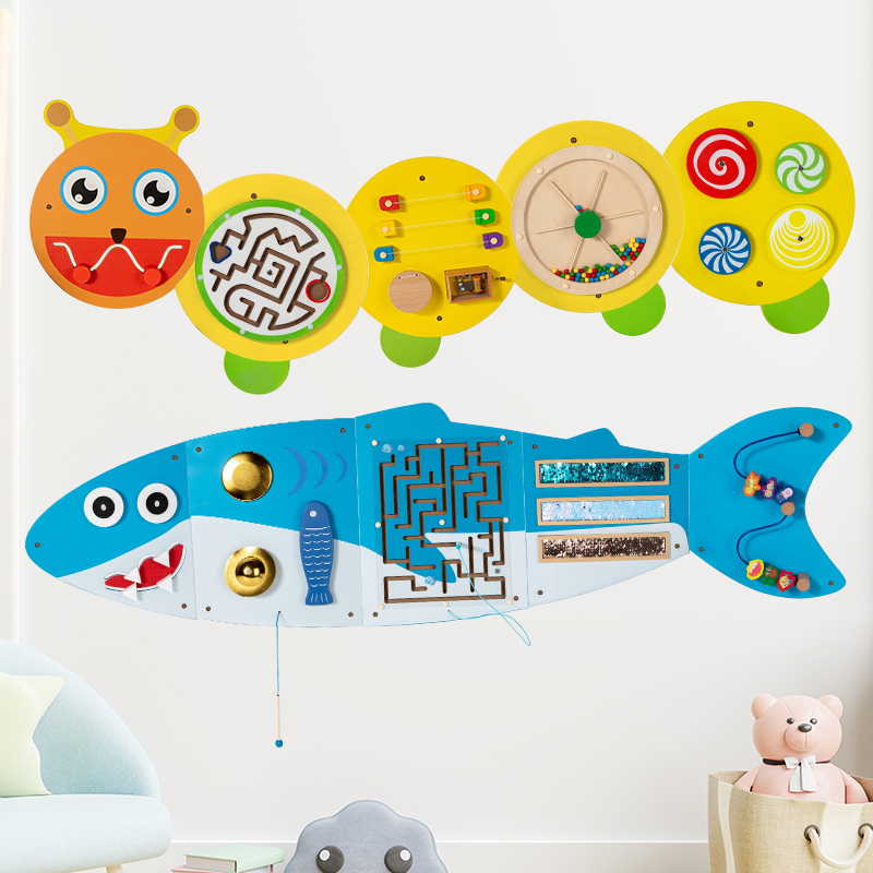 Holz Montessori Wand Lernpaneel für Kinder 3