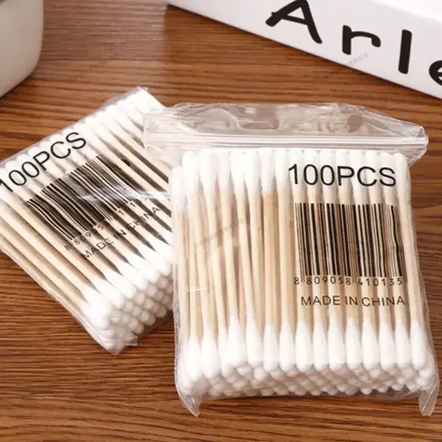 Holz-Wattestäbchen für Babys, 100er-Packung 3