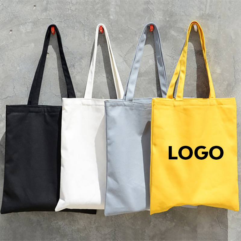 Große weiße Baumwoll-Canvas-Tasche mit Reißverschluss 3