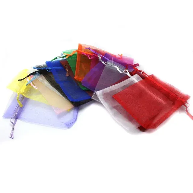 10er-Set Organza-Schmuckbeutel mit Kordelzug 3