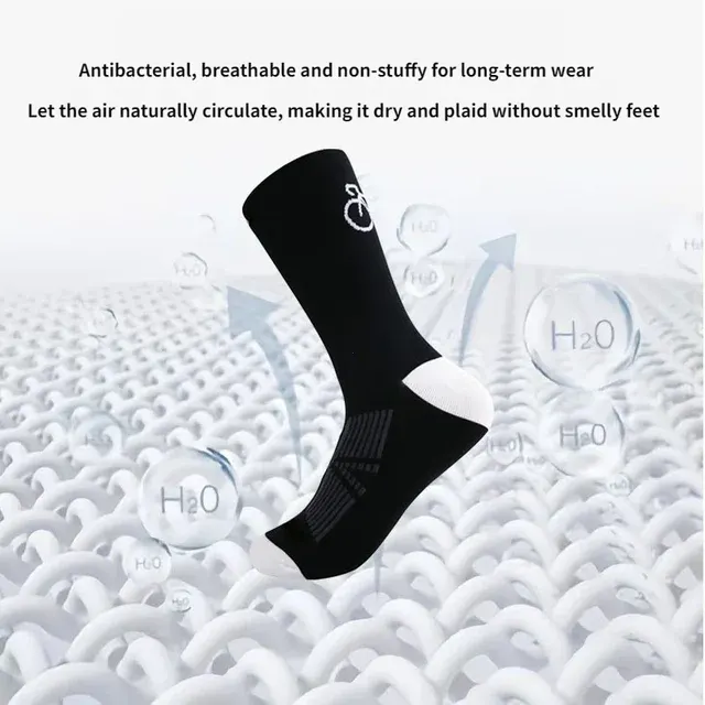 Schnelltrocknende Mittellange Rennradsocken, 1/4 Paar 3