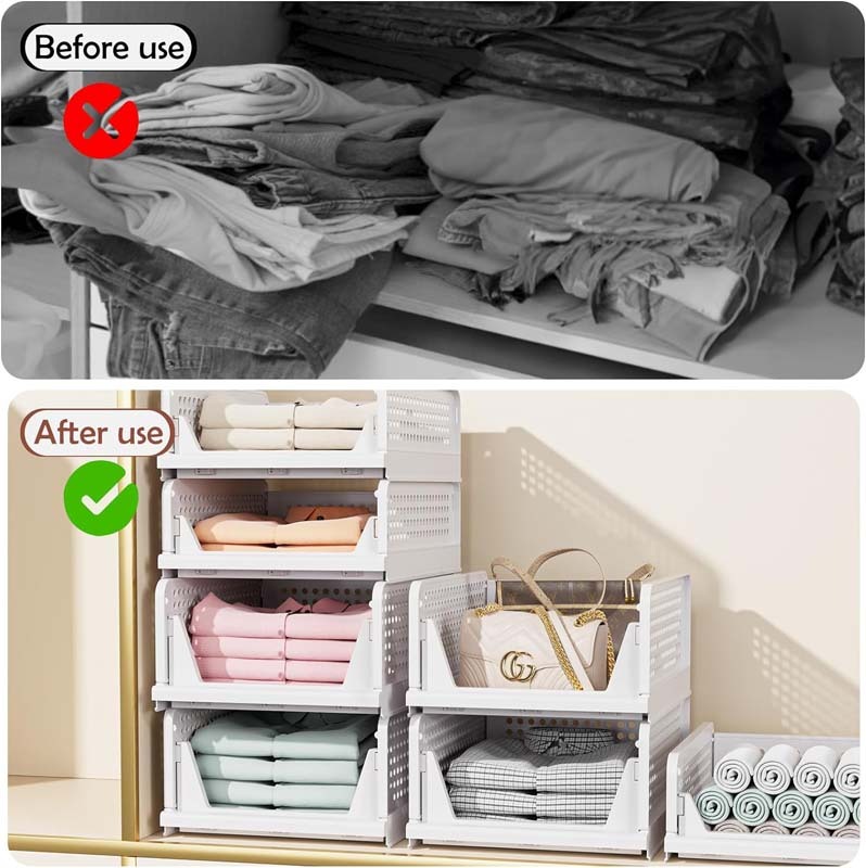Platzsparender Stapelbox-Organizer für Kleiderschrank 4