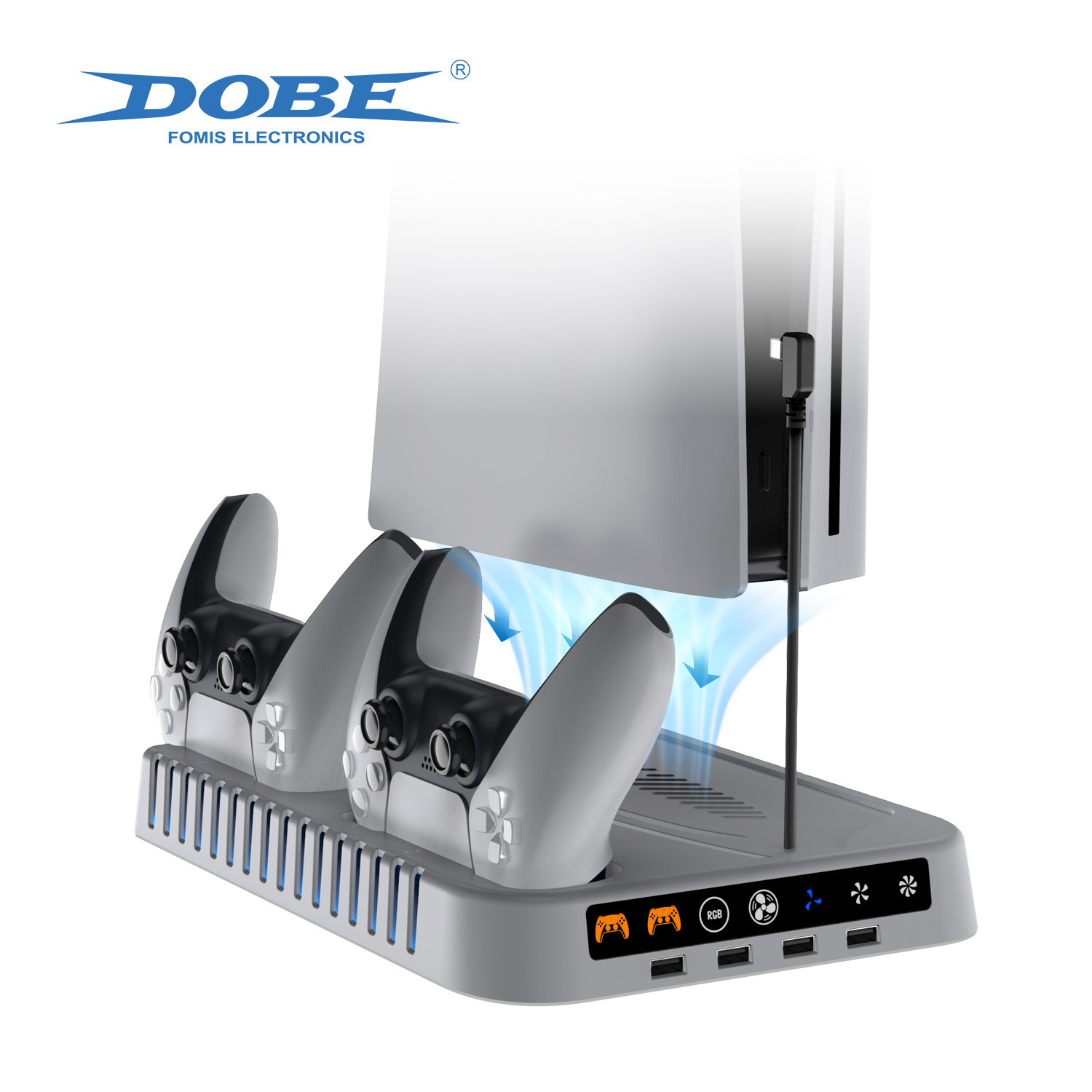 PS5 Ladestation mit RGB-Kühlung und Dual-Ladegerät 2