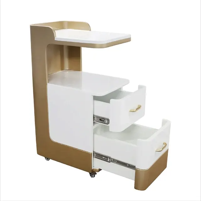 Mobiler Nagelstudio Pediküre Wagen mit 2 Schubladen 2